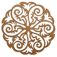 Purpledip Wooden Laser Cut Wall Hanging: Mandala Art, Unfinished (12388)