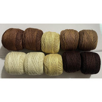Omx Crochet Cotton Thread,10 Rolls, Registered Brand : Omx (Brown Shade 2 Pc Each, Size 20)