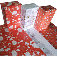 Evince Christmas Wrapping Paper | 3 Mixed Designs 12 Sheets | Red Xmas Tree Doodle Santa White Snow Xmas Dcor Theme For Him Her | Kids Gift Ideas Men Women Adults Office Gifts | 70X50 Cms Large