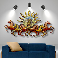 Anshika International Metal Wall Art Frame, Wall Sculpture For Living Room, Wall Hangings For Home Decoration, Wall Hanging Decorative Items For Bedroom For 7 Horse (Size: 46X27 In)