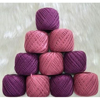 Foliam Crochet Thread Set Of 10 Ball Crochet Cotton Thread Yarn For Knitting And Craft Making (Dark Pink +Purple)