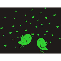 Dreamkraft Monk Wish Glow In The Dark Birds And Star Radium Attractive Wall Sticker For Kids Glow In The Dark Stickers (60X46Cm)