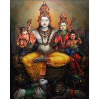 Vsk Sketch Art Studio Wooden God Shiv Wall Painting For Home Decoration (8 X 12 Inch)