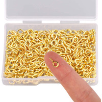 Diy Crafts Screw Eye Pins Hooks Eyelets Screw Threaded For Jewelry Making Findings Diy Crafts, Gold Color (Gold, 80)
