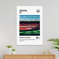 Tenorarts Arsenal Fc Poster White Club Ground Emirates Stadium Wall Poster With Thick 300 Gsm Matt Finish Paper (18Inches X 12Inches)