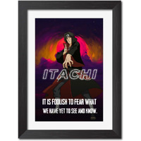 Tenorarts Itachi Poster Frame Naruto Anime Laminated Poster Paintings With Matt Finished Black Frame (12Sinches X 9 Inches)