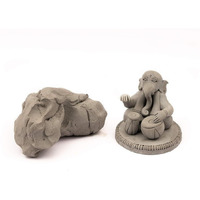 Ganesh Pottery Premium Shadu Mati For Modeling, Art & Craft Projects| Shadu Mati - Air Dry Wet Clay For Children & Professional Artists - Ready To Use Natural Eco Friendly Molding Clay (1Kg)
