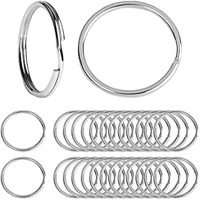 Diy Crafts 10X, Metal Split Ring, Pack Of 5 Pcs - 200 Pcs Key Chain Ring Metal Split Ring For Dog Tag And Key(10X, Metal Split Ring)