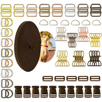Diy Crafts 25 Sets, Antique Silver, Supply Side Slide Release Buckles Tri-Glide Slides, Nylon Webbing Straps, Plastick/Metal D Rings Snap Hooks For Luggage Belt (25 Sets, Antique Silver)