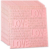Tlismi Self Adhesive Pe Foam 3D English Letter Pattern Styled Trendy Waterproof Love Wall Sticker For Home Decoration, (70Cm X 60Cm, Approx. 4.52 Square Feet Each) Pack Of 1 (Pink)