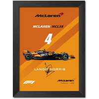 Tenorarts Lando Norris F1 Poster Mclaren Mcl38 Formula One Photo Frame Painting With Matt Finish Black Texture (12 Inches X 9Inches)