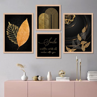Kalit Kala Decor Paintings For Wall Decoration With Frame | Leaf Paintings For Living Room, Bedroom | Big Size Set Of 4