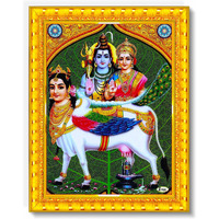 Pavan Photo Laminations Gomatha Gomata Komatha Kamdhenu Kamadhenu Wall Painting Framed Home Decor (Wood,Matte,Gold,Small Size,6 X 8 Inch) R859S