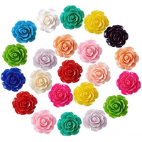 Diy Crafts 45, Mix Color Sizes, As Image Resin Rose Flower Flat Back Cabochons Mixed Random Undrilled Opaque Random Mixed Colors For Scrapb (45, Mix Color Sizes)