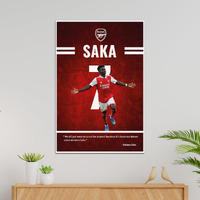 Tenorarts Bukayo Saka Poster Arsenal Wall Poster With Thick 300 Gsm Matt Finish Paper (18Inches X 12Inches)