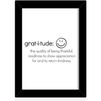 Tied Ribbons Gratitude Printed Motivational Framed Poster For Wall (Avante Garde Synthetic Fiber, 25.9 Cms X 34.5 Cm, Multicolour)