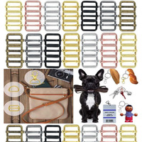 Diy Crafts 10 Pcs Slide Buckles, Chrome Gold, Iron Lobster Claw Clasps Swivel Lanyardstrigger Snap Hooks Strap, D Rings Slide Buckle For Keychain, Bags An (10 Pcs Slide Buckles, Chrome Gold)