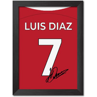 Tenorarts Luis Diaz Poster Frame Liverpool Jersey Laminated Photo Print With Signature Framed Painting With Matt Finish Black Texture (12 Inches X 9Inches)