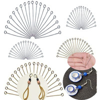 Diy Crafts 100 Grm, Silver, Mix Pcs 10-40Mm 304 Stainless Steel Head Pins Findings 21 Gauge(0.7Mm) Open Eye Pin For Earring Pendant Bracelet Necklace Jewelry Diy Craft Maki (100 Grm, Silver)