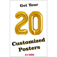 Kamaku Frames Personalize/Customized Wall Posters Of Your Photo/Design (Size -A4 Inch, Multicolour), Matte Finish Ii (Hd Poster) Ii - Pack Of 20 Poster