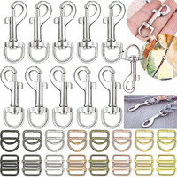 Diy Crafts 25 Sets, Silver, Metal Heavy Duty Eye Clasp Multipurpose For Spring Pet Buckle Key Chain For Linking Dog Leash Collar Diy Project Metal B(25 Sets, Silver)