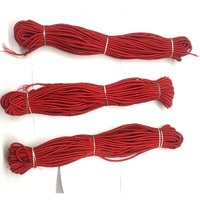 Omx 50 Mtr, 17 Mtr In 1 Roll (Total 3 Rolls) Elastic Cord Strap 2 Mm Thick, Round Stretchy Ear Loop Strap For Comfortable Ear Tie, Elastic Rope For Crafts Diy Sewing Mask Making (Red)