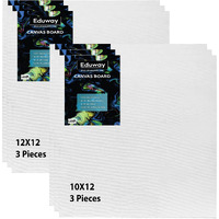 Eduway Canvas Board For Painting- (10X12|12X12) 3 Pcs Each | Premium Quality 7Oz Pre-Primed Cotton Canvas Board For Artists & Beginners | Ideal For Acrylic, Oil, Gouache, Pastels Colors ( Pack Of 6) (25X30, 30X30 Cms)