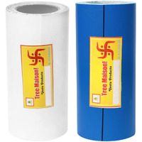 Treemaison Vastu Combo Of White-Blue Color Tape | Size - 4 Inch | Length- 8 Feet (Approx) | Vastu Remedy For Toilet | Main Door Entrance | | Tape Remedy | (Pack Of 2)