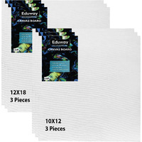 Eduway Canvas Board For Painting- (10X12 | 12X18) 3 Each | Premium Quality 7Oz Pre-Primed Cotton Canvas Board For Artists & Beginners | Ideal For Acrylic, Oil, Gouache, Pastels Colors ( Pack Of 6) (25X30, 30X45 Cms),
