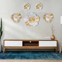 Dewogift Metal Wall Decor | Floral Metal Wall Art | Metal Wall Decor For Living Room | Office Wall Decor | Metal Wall Decor For Bedroom | Metal Art Wall Decor | Metal Decor Set Of 5