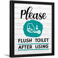 Chaka Chaundh - Bathroom Etiquette Rules Washroom Toilet Quotes Wall Hanging Posters With Frames - (34 X 27 X 4 Cm , White Wood Pattern)