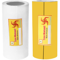 Treemaison Vastu White - Yellow Tape |Size - 4 Inch | Length- 10 Feet (Approx) |Vastu Tape Remedy For Toilet | Vastu Tape For Main Door Entrance | Pack Of 2