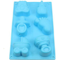 Klassic Silicone Mould Tray/Baby Products Design Cake Mould/Soap Making Mould Tray (Assorted, Pack Of 1), Blue, Standard Size (Kl-Silbabyblu)