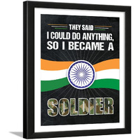 Chaka Chaundh - Army Quotes Wall Frames - Army Quotes Posters - Indian Army Quotes - (13.6 X 10.6 Inches) (Become A Soldier - Black)
