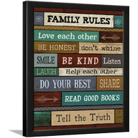 Chaka Chaundh - Family Rules Wall Decor - Motivational House Quotes Wall Frames - Inspirational Poster (13.6 X 10.6 Inches)