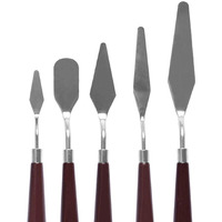 House Hatch Stainless Steel Palette Knives Set, Spatula Wood Handle Palette Knife Set For Artist Oil Painting Mixed Scraper Art Supplies, Painting Knives - Set Of 5