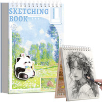 Funblast Sketching Book For Artist, A3 Thickened Sketchpad For Artist, Students Hand-Painted Colored Lead Picture Album Sketch Book For Painting, Drawing, Art & Craft Work (Panda, A3)