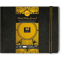 Zen Sangam - Landscape A5 Artists' 230Gsm, (80 Pages) Mixed Media Art Journal - Sketch Book Stitched Hardbound - Acid Free Cartridge Paper,Size (20.8Cm X 15.5Cm)Pencils,Chalk,Oil Pastels,Crayons-Black