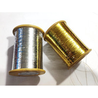 Omx Metallic Strip Mukaish Metal Thread For Embroidery Work, Beading, Jewellery Making And Crafts,0.25Mm, 10000 Mtrs In 1 Roll/Colour (Set Of 2 Roll - Gold & Silver)