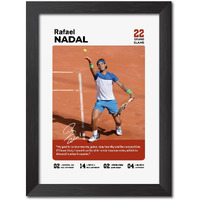 Tenorarts Rafael Nadal Poster With Quote Tennis Player Laminated Photo Framed Painting With Matt Finish Black Textures (9 Inches X 12 Inches)