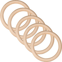 Resonant Craft 5 Pieces Wooden Rings For Macram & Craft 130Mm (5 Inch) Natural Wood Rings Without Paint Smooth Unfinished Wood Circles For Craft Diy Baby Teething Ring Pendant Jewelry Making