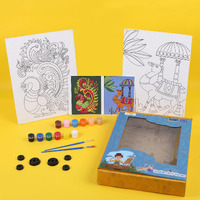 Hobby India Kids Diy Canvas Painting Craft Kit Set Age 10+ I Pre-Sketched Madhubani Art & Craft | Gift For Kids Boys Girls Adults (Kalamkari Art)