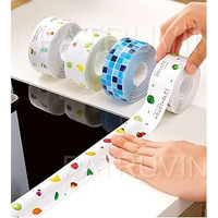 Ekeshvar Strong Water Proof Tape For Gap Sealer Tape For Platform Basin Toilet 3.8 M Single Sided Tape [Multi Design - Pack Of 3]