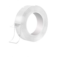 Ekeshvar Tape Roll Double Sided Adhesive Tape 3.3 Foot Traceless Washable Nano Tape Stick Grip Gel Reusable Nano Gel Pads For Fixing Car Windowshield Glass Carpet Mats