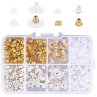 Diy Crafts Pack Of 3 Pcs, Plastic Earnut Earring, 5 Style Brass And Plastic Earnut Earring Studs Sets Mix (Pack Of 3 Pcs, Plastic Earnut Earring)