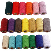 Diy Crafts Pack Of 100 Mtr 100X1, Mixed 20 Colour, Linen Rope 100M Long/100 Yard Pure Cotton Twisted Cord Rope Crafts Macrame Artisan St(Pack Of 100 Mtr 100X1, Mixed 20 Colour)