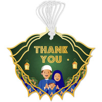 Festiko 30 Pcs Thank You Tags For Ramadan/Eid (Green A), Thank You Tags, Eid Decorations, Ramadan Decorations, Tags For Ramadan Party, Eid Party Supplies
