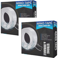 Double Sided Tape Heavy Duty - Multipurpose Removable Traceless Mounting Adhesive Tape For WallsWashable Reusable Strong Sticky Strips Grip Tape Pack Of 2