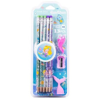 Penny Wise Quirky Mermaid Themed Hb Pencil Set | Extra Dark Fancy Pencils With Eraser | Attractive Colors For Kids & Girls | Fine Tip | Strong Nib | Single Set.(Ocean Princess - Blue)