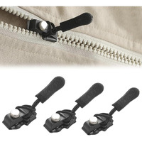 Badhi Enterprise Instant Zipper Repair Kit, Universal Zipper Slider Replacement, Adjustable Zipper Fixer Zipper Pull For Luggage Backpack Wallets Suitcases Tents Jackets Skirts Jeans.Balck Pack Of 4